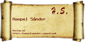 Haspel Sándor névjegykártya