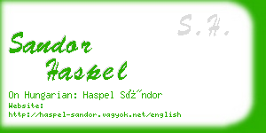 sandor haspel business card